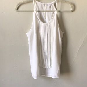 White flowing tassels tank